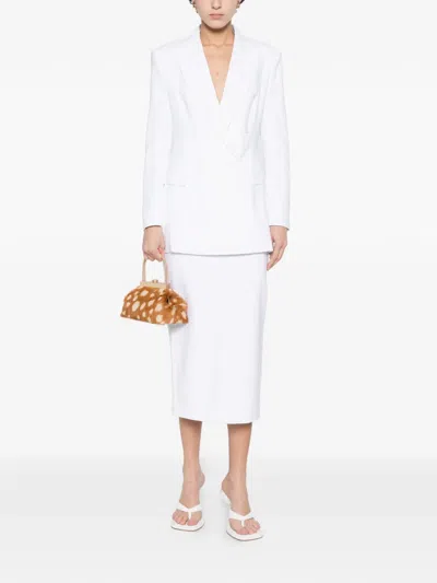Max Mara Mxmpagella Double-breasted Blazer In White