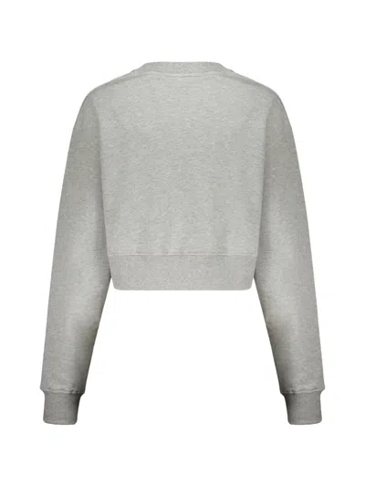 Balmain Cropped Logo Sweatshirt Women In Gray