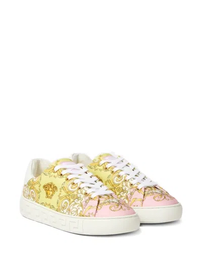 Versace Pattern Platform Sneakers In Multi