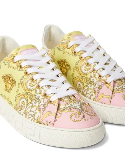 Versace Pattern Platform Sneakers In Multi