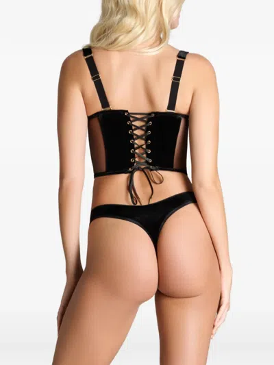 Maison Close Buttoned Bustier Bra In Black