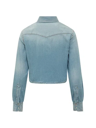 Dsquared2 Blue Denim Regular Solid Shirt In Blue