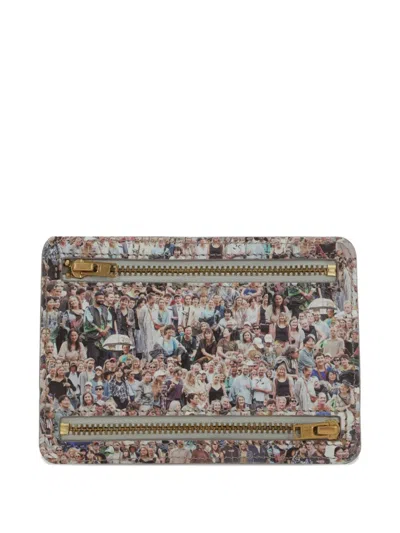 Bless Small Faces-print Clutch Bag In Multi