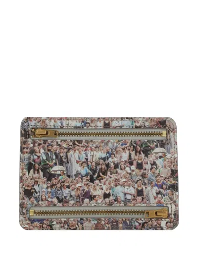 Bless Small Faces-print Clutch Bag In Multi