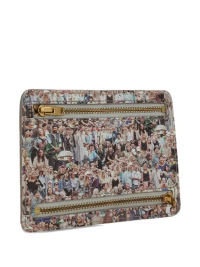 Bless Small Faces-print Clutch Bag In Multi