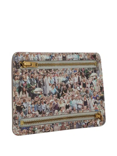 Bless Small Faces-print Clutch Bag In Multi