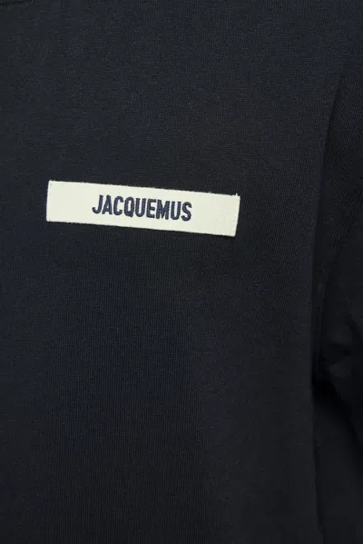Jacquemus Minimalist Black Short-sleeve Cotton T-shirt With Patch Detail