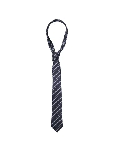 Tom Ford Regimental Tie Striped Pattern Slim Shape In Black