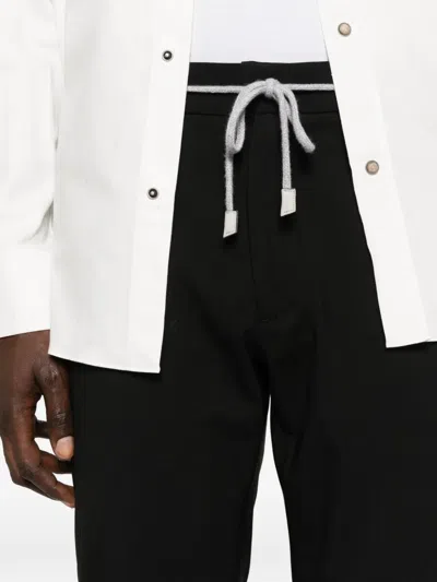Eleventy Drawstring Trousers In Black