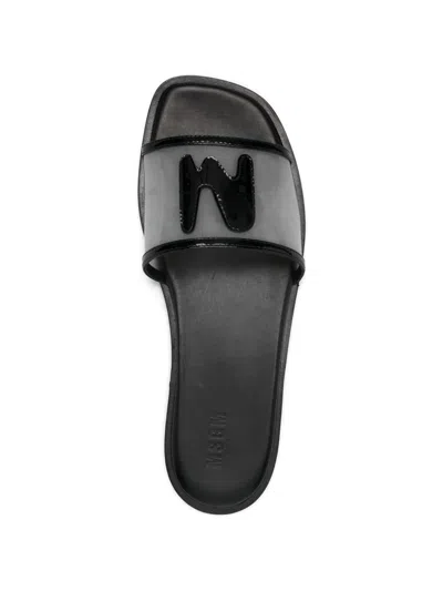 Msgm Logo Mules In White