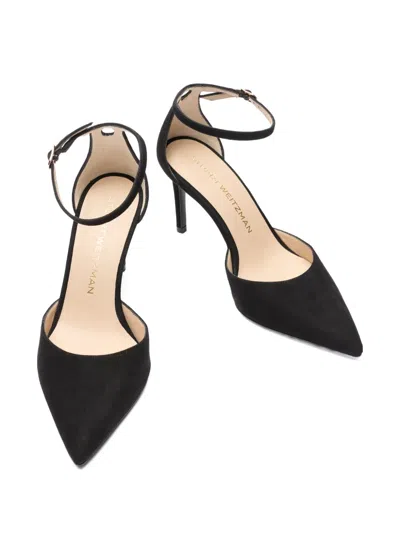 Stuart Weitzman 85mm Ankle-strap Pointed Pumps In Black
