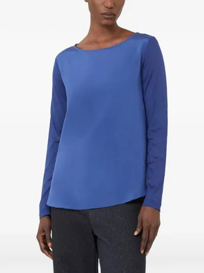 Max Mara Long-sleeved T-shirt In Blue
