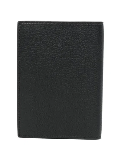 Santoni Leather Wallet In Black