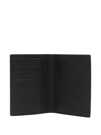 Santoni Leather Wallet In Black