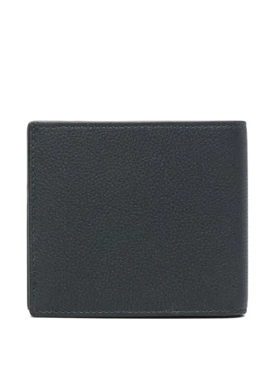 Santoni Leather Wallet In Blue
