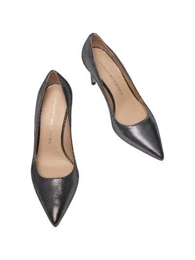 Stuart Weitzman Power Pointed Pumps In Silver