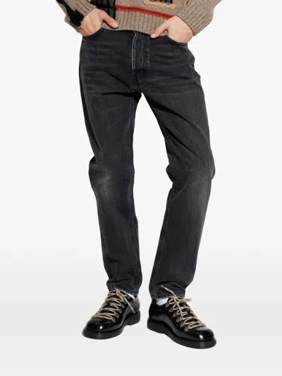 Haikure Five-pocket Buttoned Jeans In Black