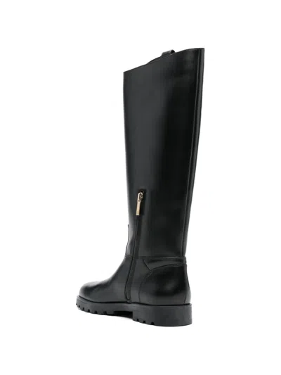 Santoni Leather Boots In Black