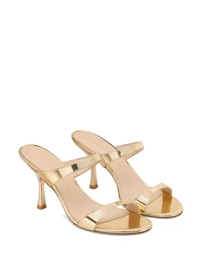 Stuart Weitzman Nudist Metallic Leather Slide Sandals In Multi