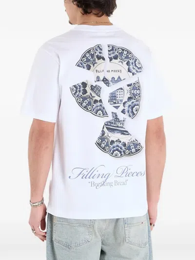 Filling Pieces Broken Plate T-shirt In White