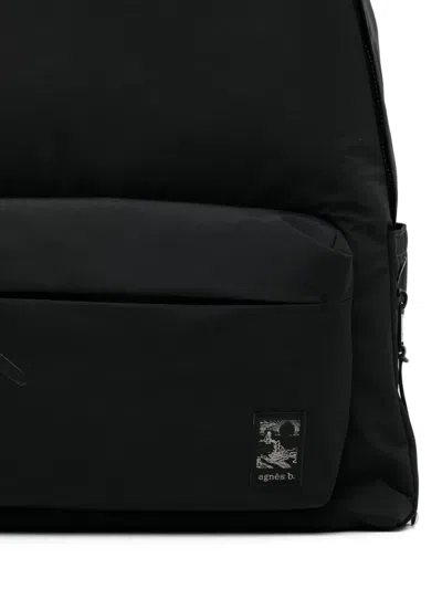 Agnès B. Logo-patched Zip Backpack In Black