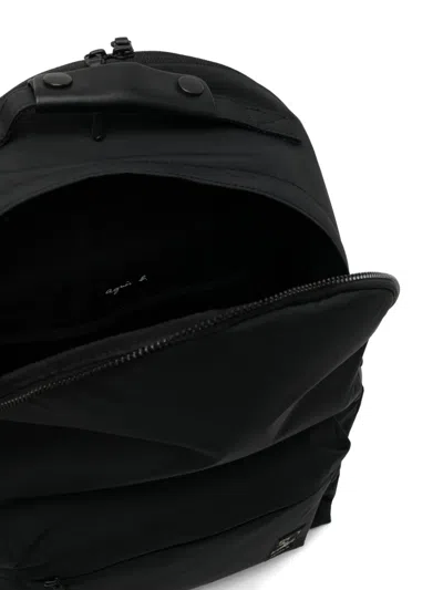 Agnès B. Logo-patched Zip Backpack In Black