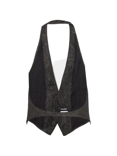 Dsquared2 Open-back Vest In Black
