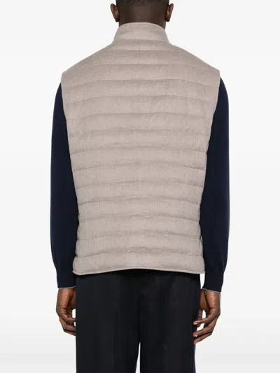 Brunello Cucinelli Buttoned Padded Coat In Multi