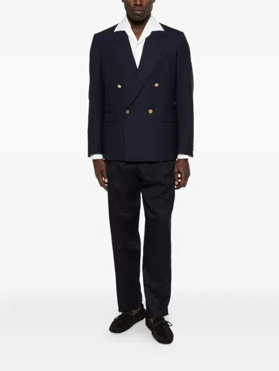 Lardini Double-breasted Button Jacket In Blue