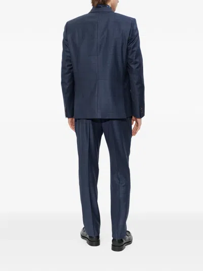 Paul Smith Check-pattern Suit In Blue