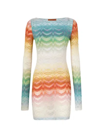 Missoni Womens Multicolor Gradient Raschel-knit Mini Dress