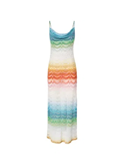 Missoni Wave Pattern Metallic Viscose Dress In Multi