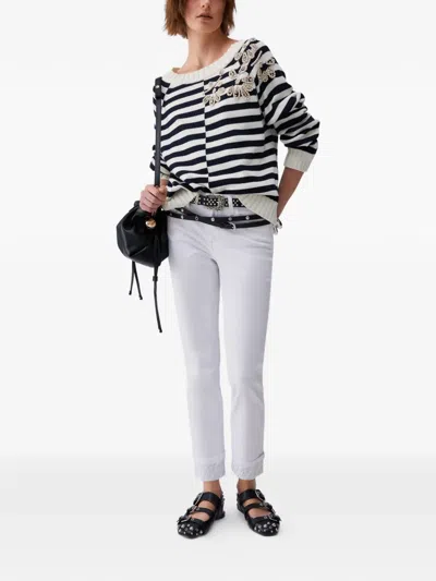 Liu •jo Stone-embroidery Sweater In Multi