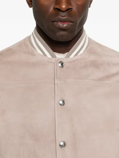 Eleventy Mens Dust Pink And Ivory Contrast-sleeve Suede Varsity Jacket In Neutral