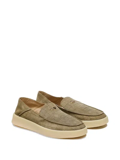 Hide & Jack Crocodile-effect Sneakers In Green