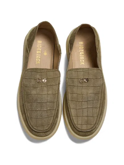 Hide & Jack Crocodile-effect Sneakers In Green