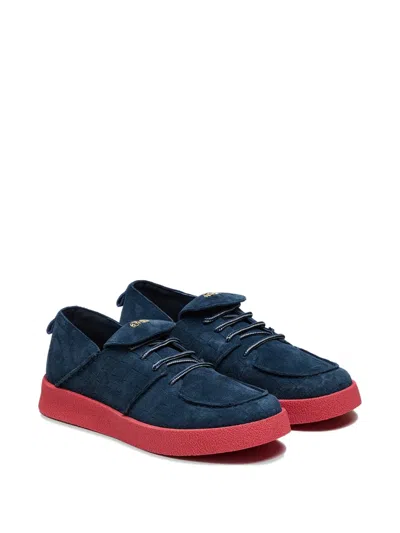 Hide & Jack Textured Platform Sneakers In Blue