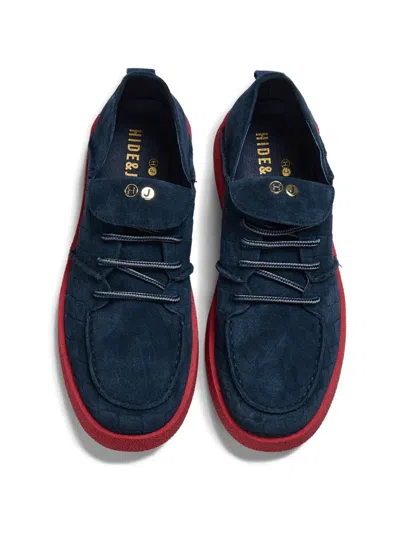 Hide & Jack Textured Platform Sneakers In Blue