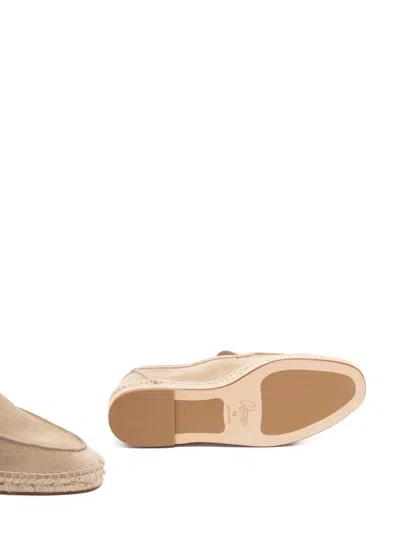 Castaã±er Leather Espadrilles In Neutral