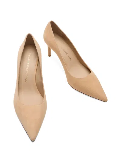 Stuart Weitzman Power Pointed-toe Pumps In Neutral