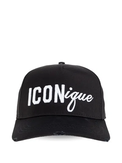 Dsquared2 Iconique Logo-embroidery Baseball Cap In Black