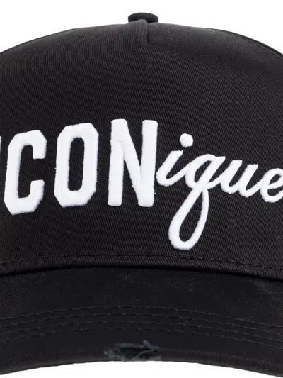 Dsquared2 Iconique Logo-embroidery Baseball Cap In Black