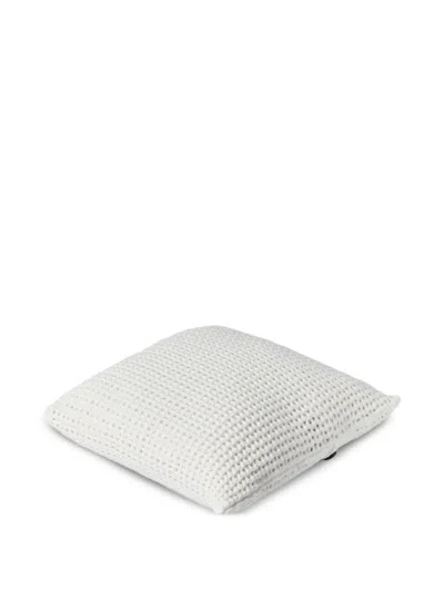 Brunello Cucinelli Buttoned Knit Cushion Pillow In White