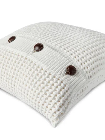 Brunello Cucinelli Buttoned Knit Cushion Pillow In White