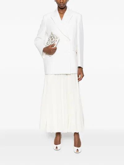 R2w Button Double-breasted Jacket In White