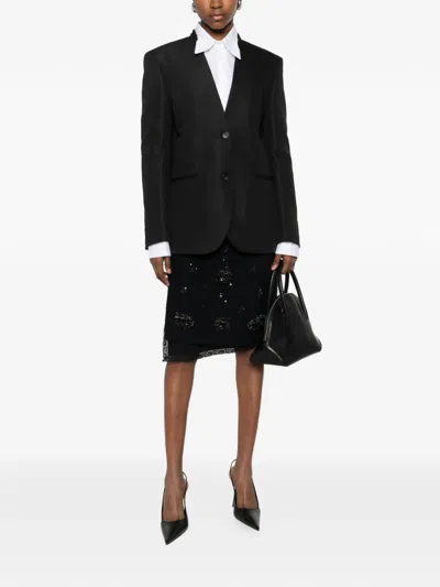 N°21 Button Woven Jacket In Black