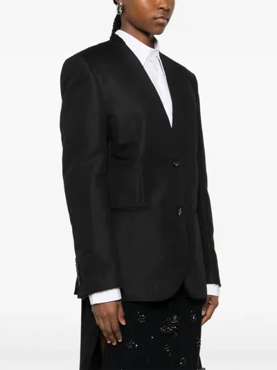 N°21 Button Woven Jacket In Black