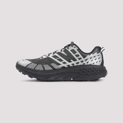 Hoka U Speedgoat 2ts Black Low Top Sneakers With Printed Laces And Logo Lettering On The Side In Tech Fab