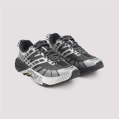 Hoka U Speedgoat 2ts Black Low Top Sneakers With Printed Laces And Logo Lettering On The Side In Tech Fab