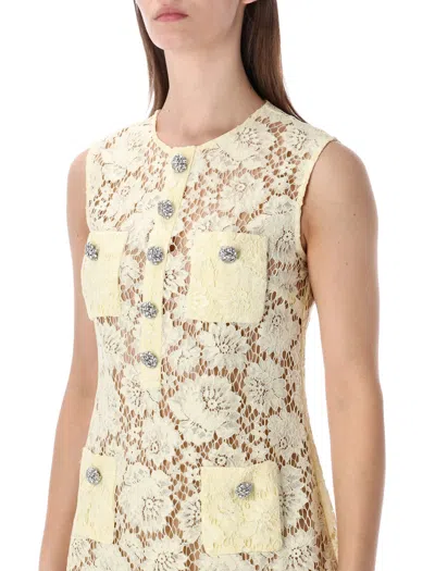 Self-portrait Self Portrait Short Dress With Embellishment In Yellow
